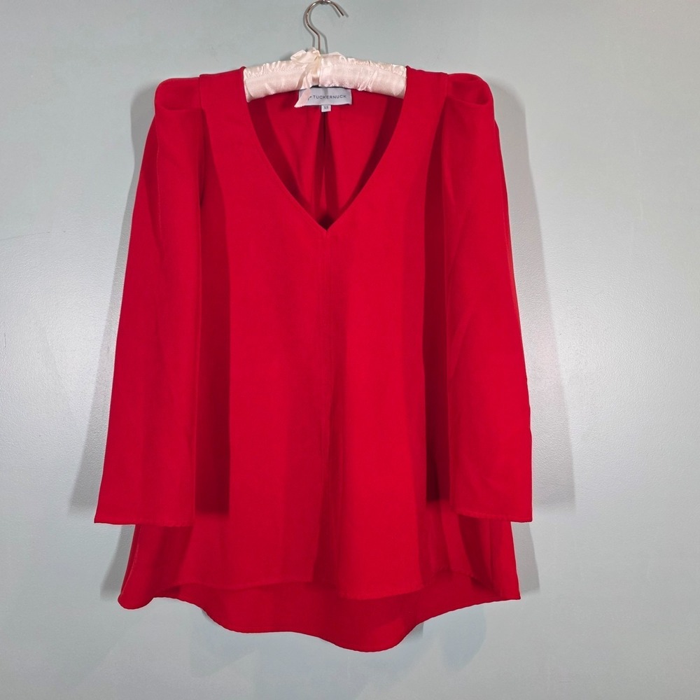 Tuckernuck‎ Easton V-Neck Blouse – Women's XS – Red – Flowy Top
